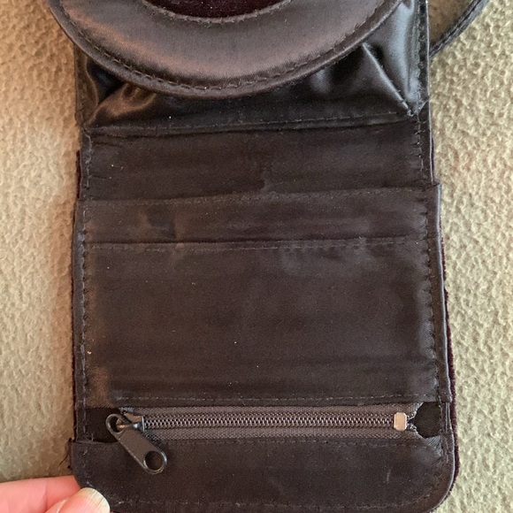 Cute black, velvet crossbody dress purse. Approx 4 1/2” x 5”. Strap approx 25” - Picture 10 of 10